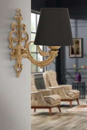 Opviq Lily Lámpara de pared Negro y Dorado